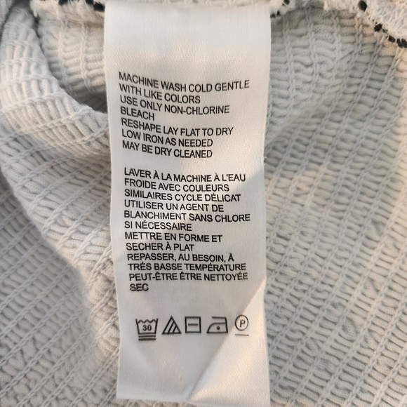 EUC ANTHROPOLOGIE SMOCKED SWEETHEART TUBE TOP BLACK/WHITE SZ L - Picture 14 of 15